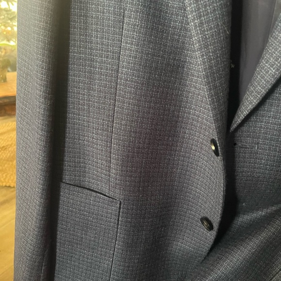 NWOT E ZEGNA TRAVELLER Blazer Sport Coat Wool Silk 46R Blue Check Lined 2 buttn - Picture 14 of 14